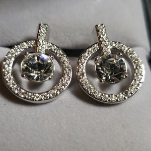 Swarovski pierced earrings,  petite yet stately